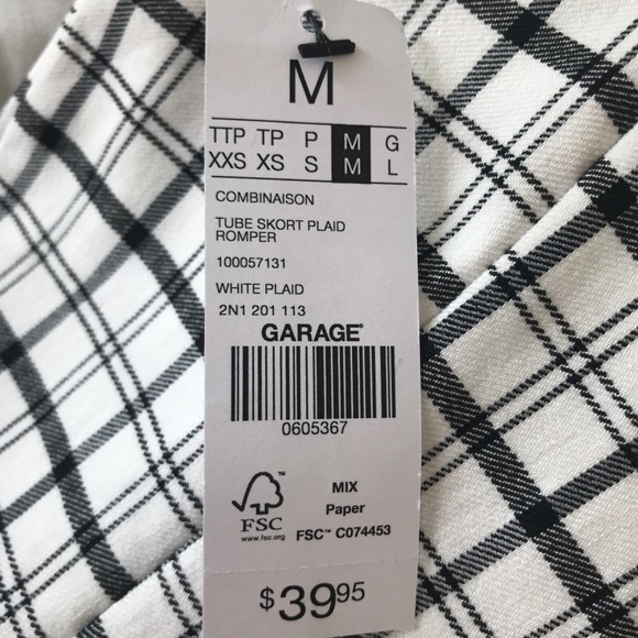 Garage Tube Skort Plaid Romper - Picture 5 of 5